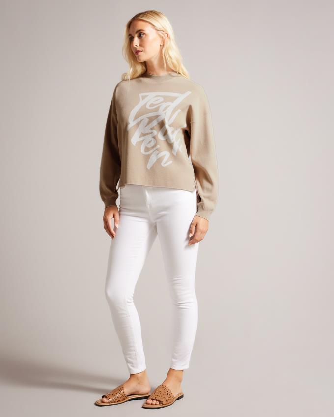 Sweatshirt Ted Baker Branded Jacquard Knit Marron Femme | RCW-89937683